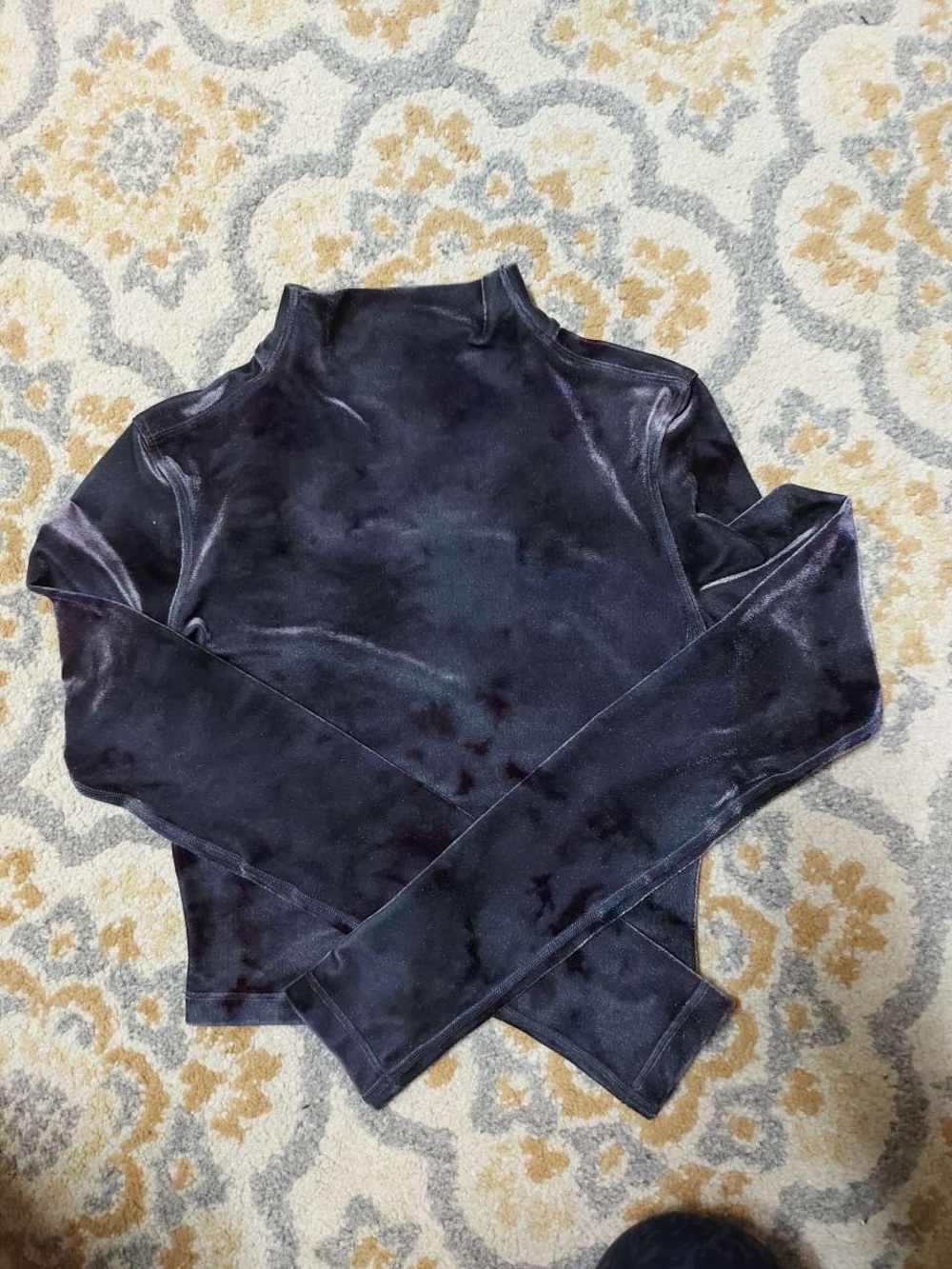 Lululemon blue tie dye velvet high neck long sleeve top